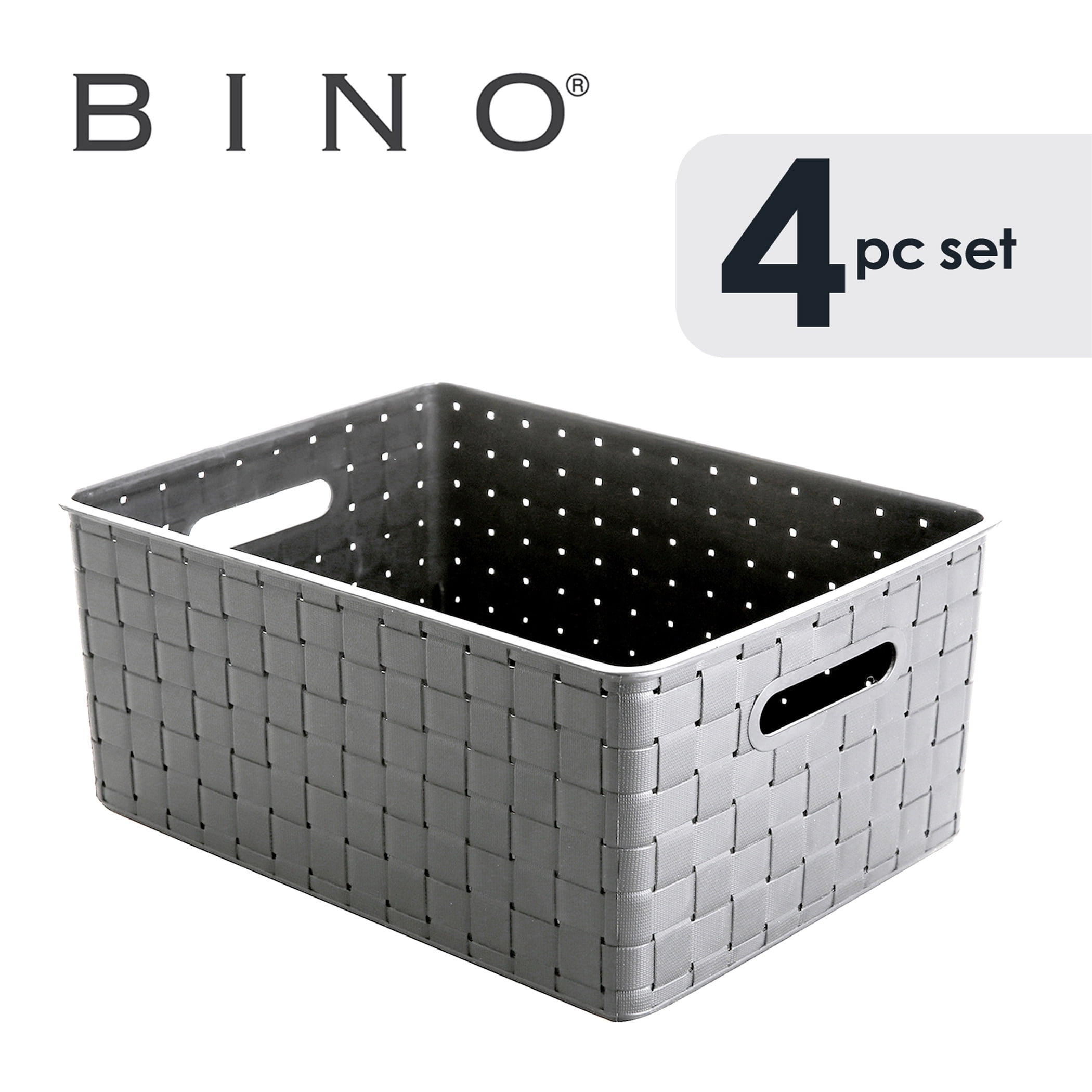 Bekith 9 Pack Plastic Storage Basket, Woven Basket Bins Organizer,  9.75-Inch x 7.5-Inch x 4-Inch