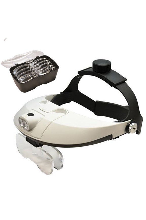 BINOCULAR VISOR 5 LENSES DUAL LED DOUBLE HEAD BAND