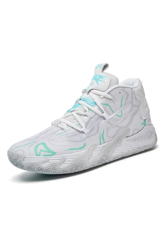 Men's Fashion High Top Lace Up Basketball Shoes Lightweight Non Slip Casual Outdoor Sneakers