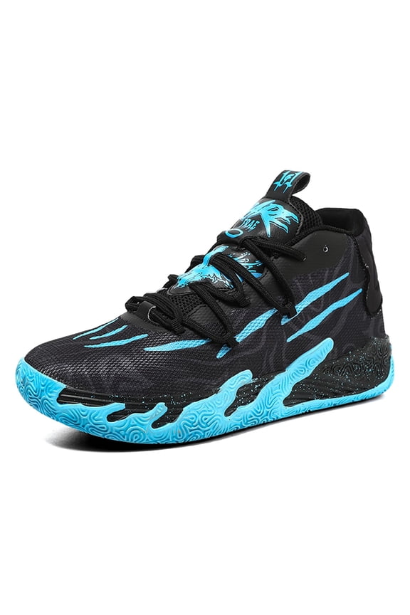 Men's Fashion High Top Lace Up Basketball Shoes Lightweight Non Slip Casual Outdoor Sneakers