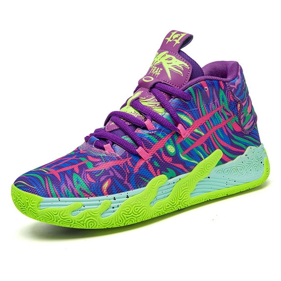 BINQER Men's Lightweight Lace Up High Top Fashion Basketball Shoes Soft Non-Slip Running Shoes