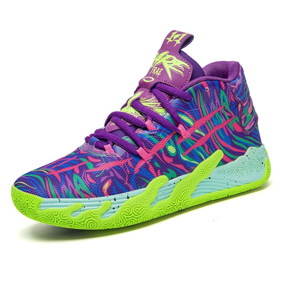 BINQER Men's Lightweight Lace Up High Top Fashion Basketball Shoes Soft Non-Slip Running Shoes