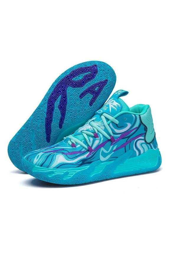 Unisex Basketball Sneakers Breathable Athletic Shoes with Multi Color Matching Design, Dynamic Traction All-Day Comfort for Indoor/Outdoor Courts