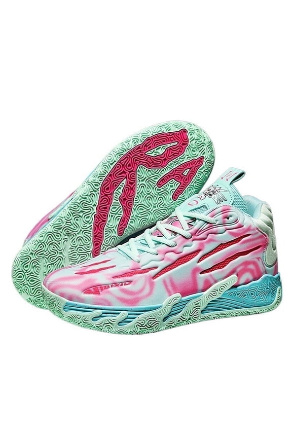 Unisex Basketball Sneakers Breathable Athletic Shoes with Multi Color Matching Design, Dynamic Traction All-Day Comfort for Indoor/Outdoor Courts