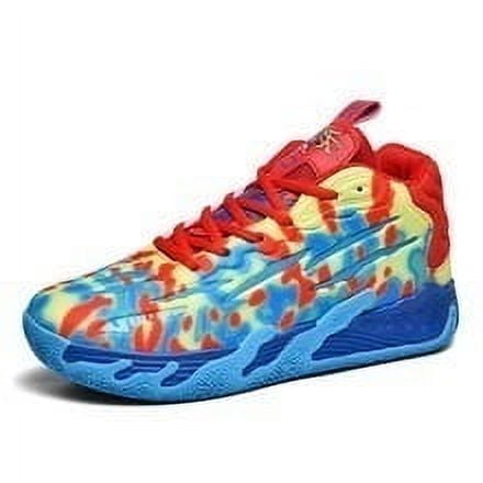 BINQER Unisex Basketball Sneakers Breathable Athletic Shoes with Multi Color Matching Design, Dynamic Traction All-Day Comfort for Indoor/Outdoor Courts
