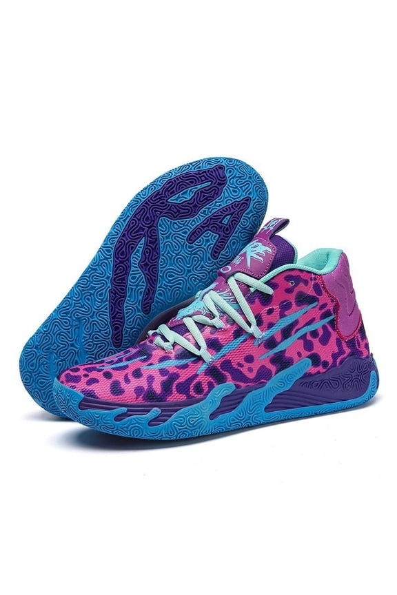 Unisex Basketball Sneakers Breathable Athletic Shoes with Multi Color Matching Design, Dynamic Traction All-Day Comfort for Indoor/Outdoor Courts