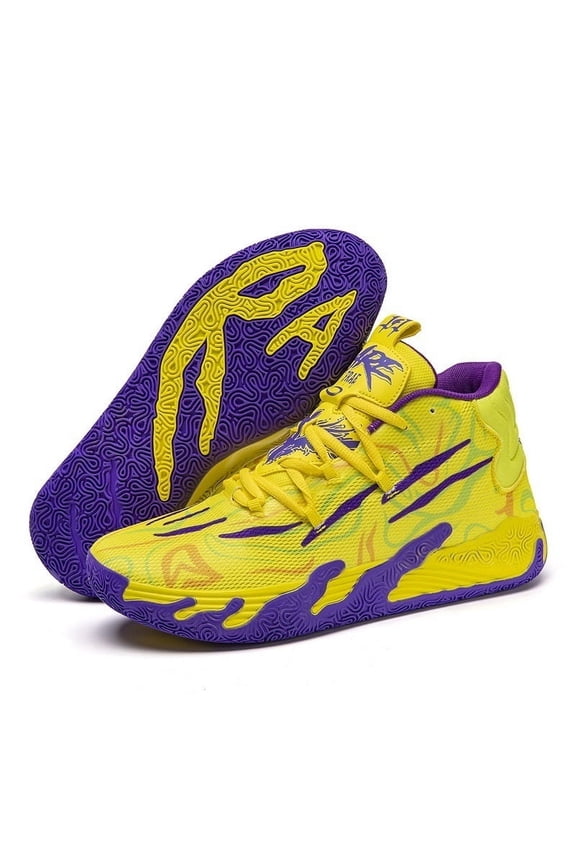 Unisex Basketball Sneakers Breathable Athletic Shoes with Multi Color Matching Design, Dynamic Traction All-Day Comfort for Indoor/Outdoor Courts