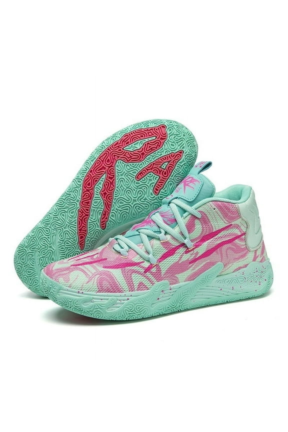 Unisex Basketball Sneakers Breathable Athletic Shoes with Multi Color Matching Design, Dynamic Traction All-Day Comfort for Indoor/Outdoor Courts