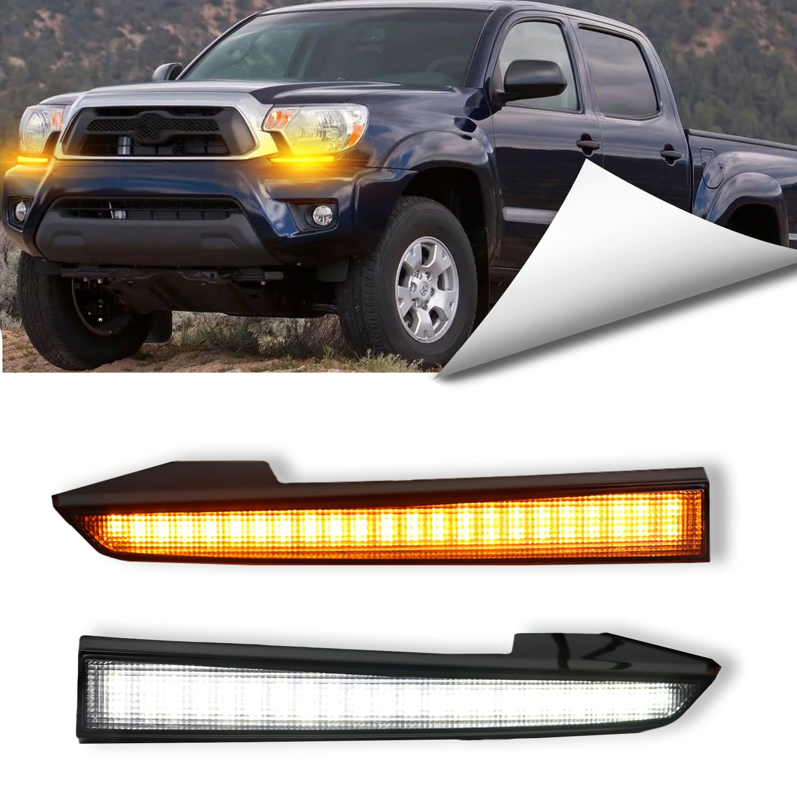 LED Daytime Running Lights For Tacoma 2024-2025 - Amber Sequential Turn Signals 1 thumbnail image