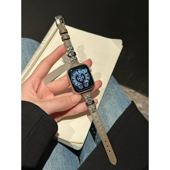 BINUFF Cro Leather Metal Rivet Strap Smartwatch Bands for Apple Watch Band for Women and Men