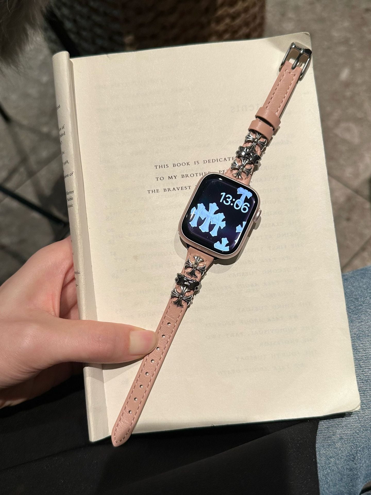 BINUFF Cro Leather Metal Rivet Strap Smartwatch Bands for Apple Watch Band for Women and Men