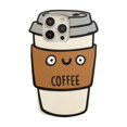 thumbnail image 1 of BINUFF Cute Coffee Cup Themed iPhone Case Suitable for iPhone 15pro/11/14/13/12promax, 3D Silicone Design, 1 of 6