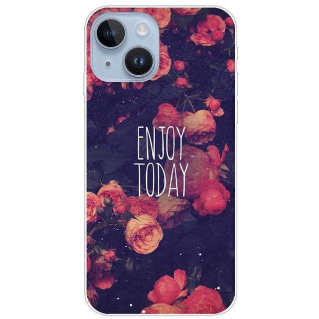 BINUFF Floral Girl's Heart Phone Case TPU Colored Drawing Back Cover