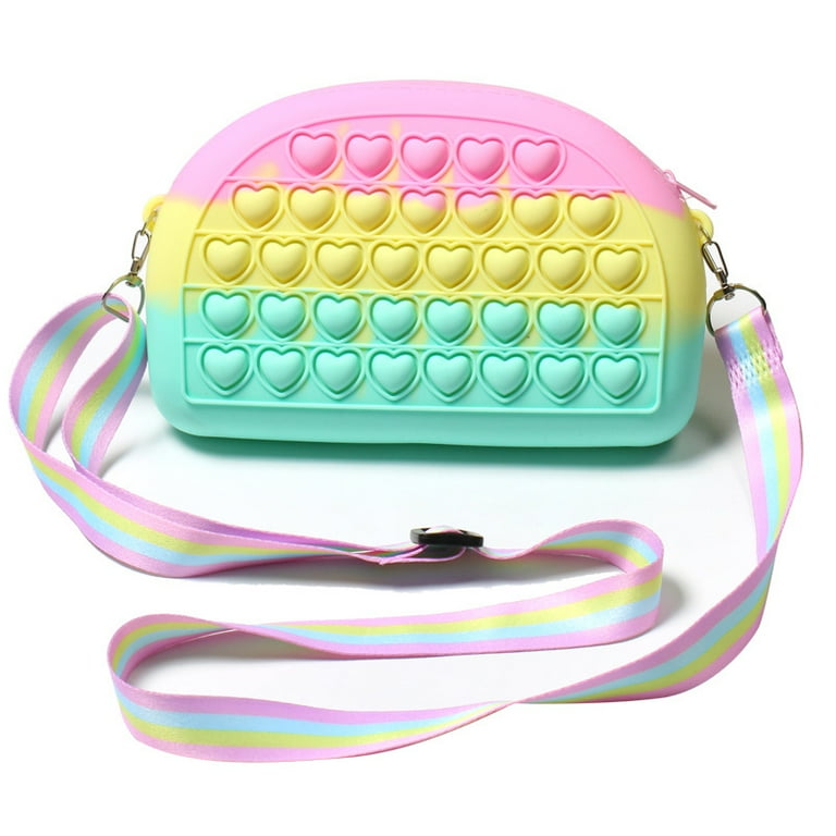 BINUFF Rainbow Color Silicone Bubble Crossbody Bag for Kids Walmart