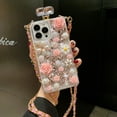 thumbnail image 1 of BINUFF Rhinestone Perfume Bottle Phone Case with Rose Bud TPU Protective Cover and Lanyard for iPhone 11/12/13/14/15 Pro Max, 1 of 7