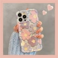 thumbnail image 1 of BINUFF Stylish Twisted-Edge Painted Flower Phone Case, Silicone Shockproof for iPhone 11/12/13/14/15 Pro Max, 1 of 17