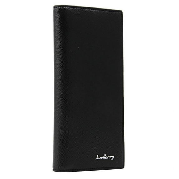 BINYOU Super Slim Business Leather Clutch Long Wallet Bifold ID Card Holder Men Purse