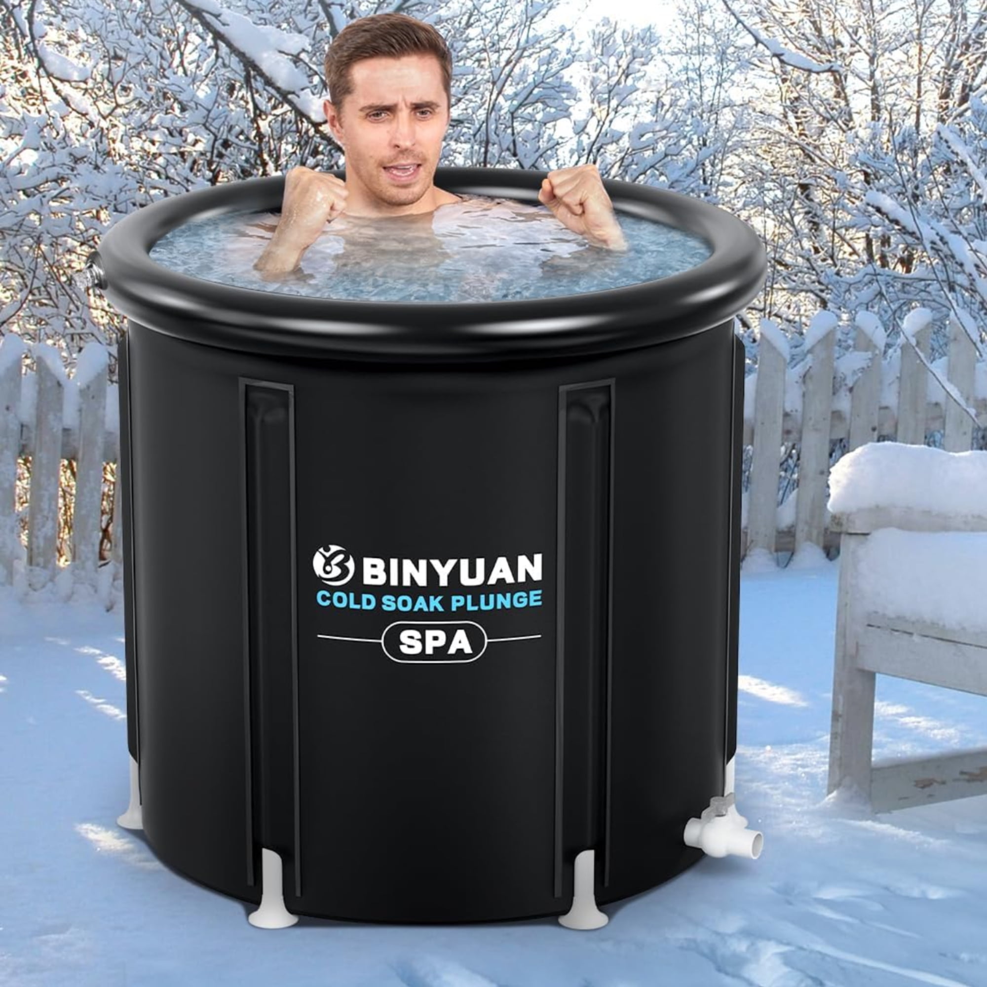 BINYUAN XL Ice Bath Tub for Athletes With Cover 99 Gal Cold Plunge Tub