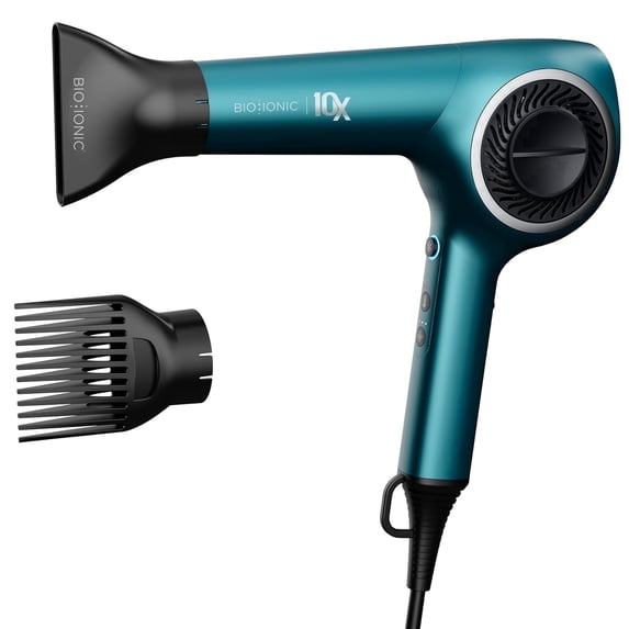 Bio Ionic Teal Tides 10X UltraLight Speed Hair Dryer, Adjustable Heat and Speed, Limited Edition