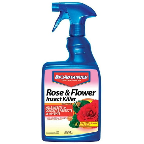 BIOADVANCED 708570 24 oz Rose & Flower Insect Killer RTU, 24-Ounce, White