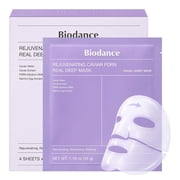 BIODANCE Rejuvenating Caviar PDRN Real Deep Mask, Overnight Hydrogel Face Mask, Skin Firming, Radiance, Enhancing Skin Recovery, Korean Skin Care, Self Care Gifts for Women | 1.19oz34g x 4ea