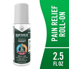 Biofreeze Triple Target Muscle & Arthritis Pain Relief Roll‑On with Menthol, Camphor & Capsaicin, 2.5 fl oz