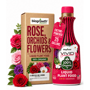 Biogrowth Vivid Organic Plant Food & Fertilizer - Indoor & Outdoor Flowers, Lawns and Ornamentals, 8.45oz 1-0-1 Ultra Concentrated Liquid Bloom Booster with Enzyme Blend