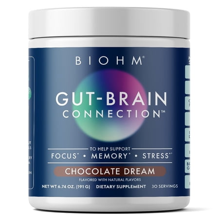 BIOHM Gut-Brain Connection Health Powder, Probiotics, 7.4 oz, 30 Servings (Unisex)