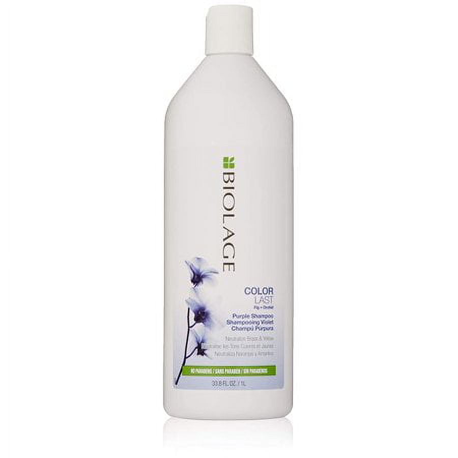 BIOLAGE ColorLast Purple Shampoo | Neutralizes Brassy & Yellow Tones | Paraben-Free | For Color Treated Hair, 33.8 Fl. Oz.