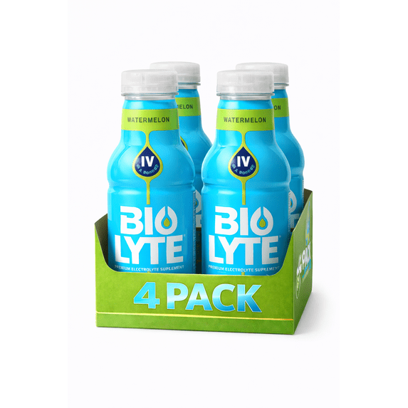 Biolyte Lemon Lime Hydration Drink – 4 Pack (16 fl oz Bottles) | IV-Level Electrolytes for Rapid Rehydration