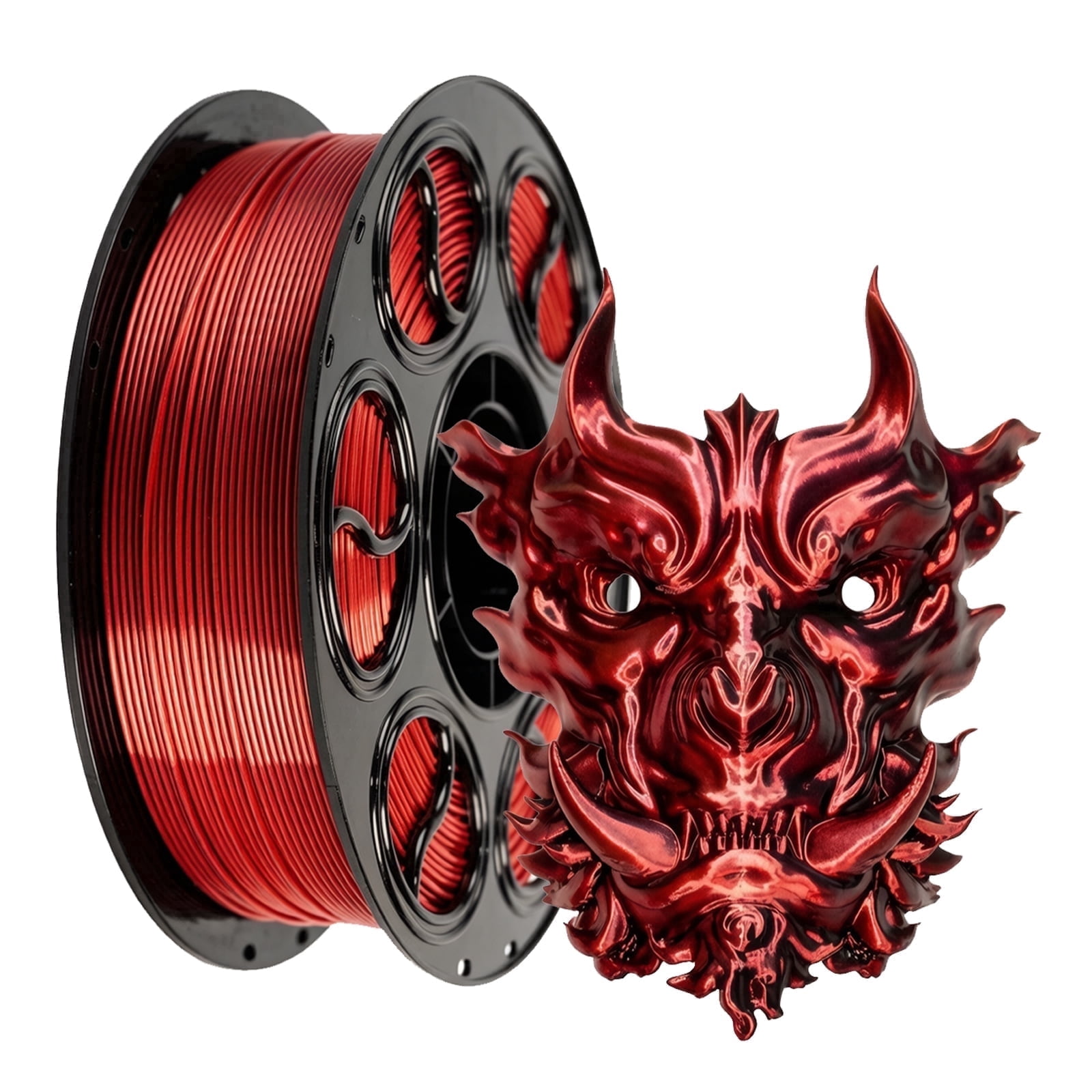 BIOMYL PLA 3D Printer Filament, PLA Filament 1.75mm Dual Black/Red Color Filament Silk PLA, 1kg Spool, Accuracy +/- 0.03mm