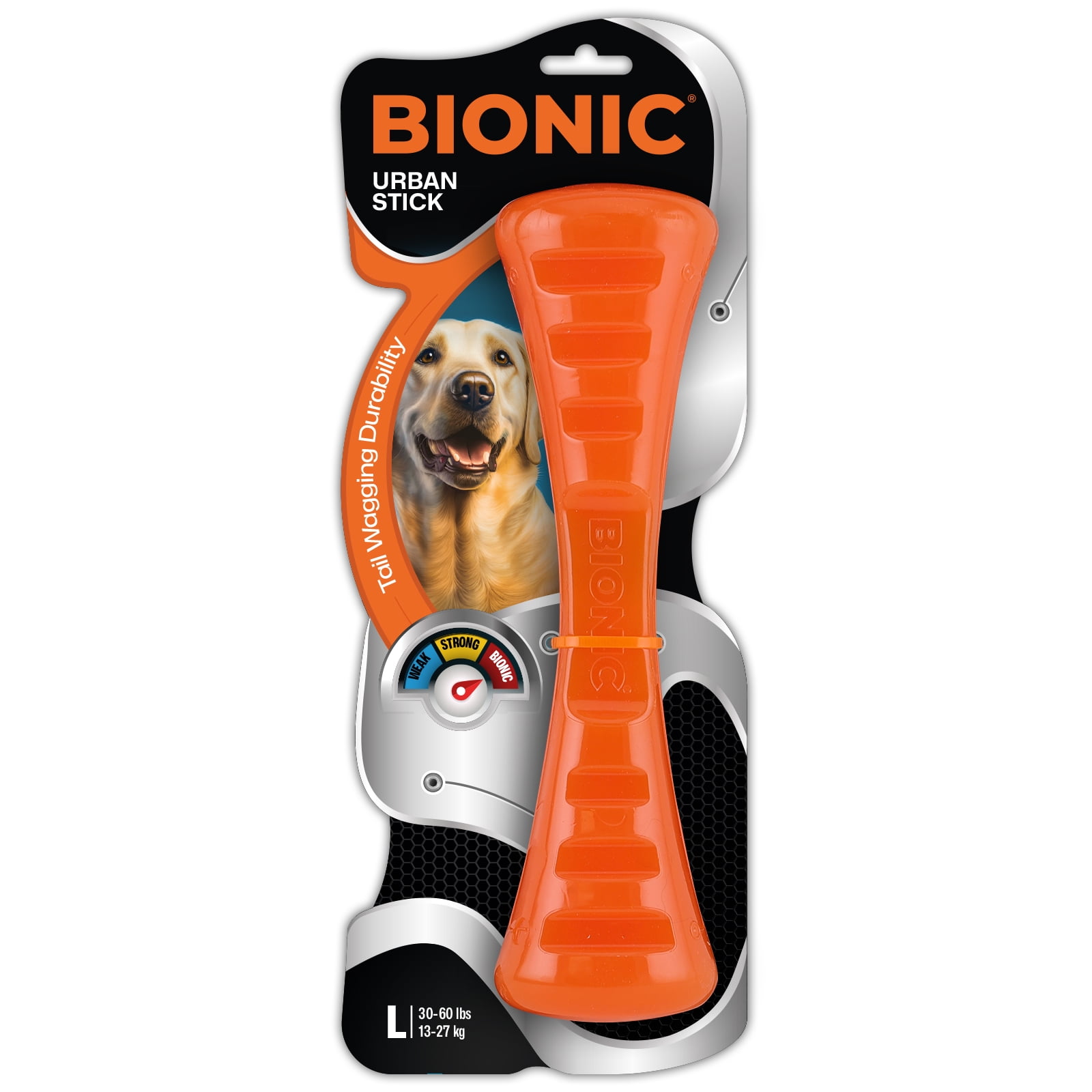 BIONIC Urban Stick Dog Toy, Large - Interactive Dog Chew Toy for Dogs Between 30-60+ lbs. (13-27+ kg.)