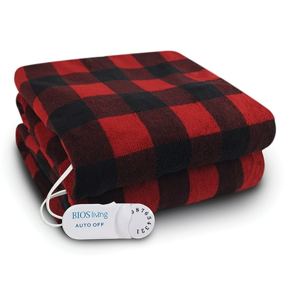 BIOS Living 57108 Micro Plush Electric Throw (Buffalo Plaid)