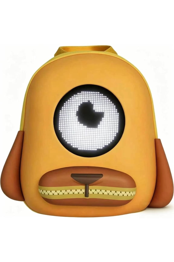 Cute Golden Retriever Student LED Backpack Programmable Pixel School Bookbag