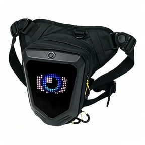 BIOSLED LED Thigh Bag, Programmable LED Drop Motorcycle Leg Fanny Pack Expandable Storage Tank Bags for Racing Bike Cycling