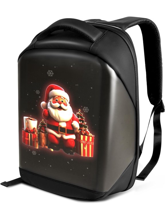 LED Backpack with Full-color Programmable Screen | App Control Laptop Backpack, Waterproof Luggage Bag for Camping Cycling Travelling, DIY Fashion Backpack