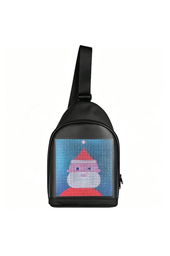 LED Screen Sling Bag Waterproof Crossbody Backpack Smart Motorcycle Chest Pack