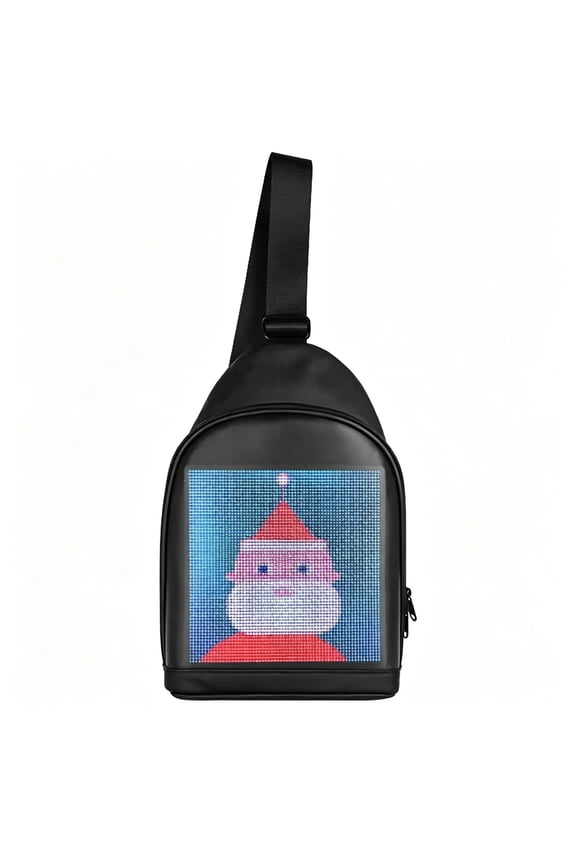 LED Screen Sling Bag Waterproof Crossbody Backpack Smart Motorcycle Chest Pack