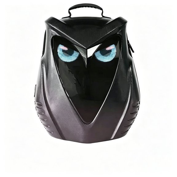 BIOSLED Smart LED Backpack Hardshell Motorcycle Laptop Bag Bluetooth Programmable Owl