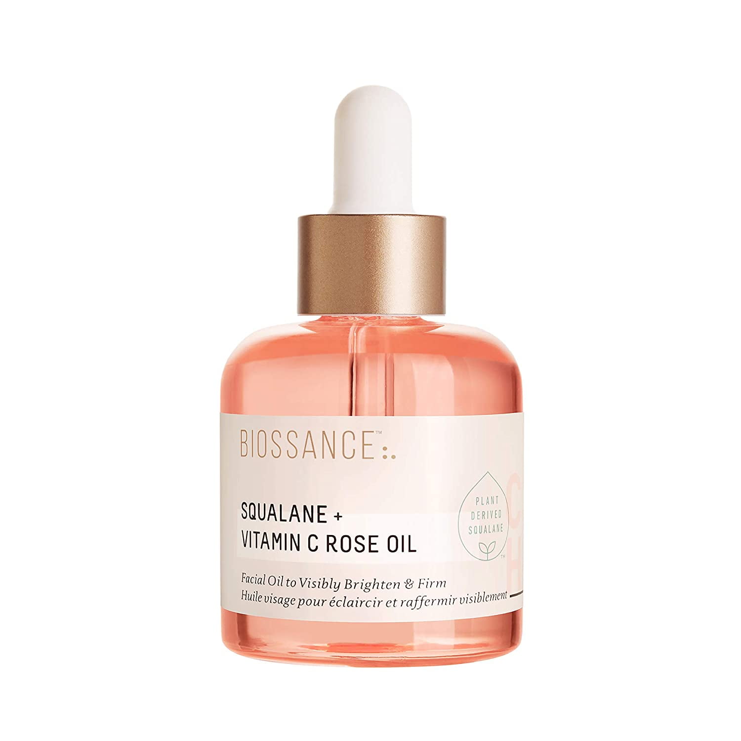 BIOSSANCE Squalane and Vitamin C Rose Oil. Facial Oil to Visibly
