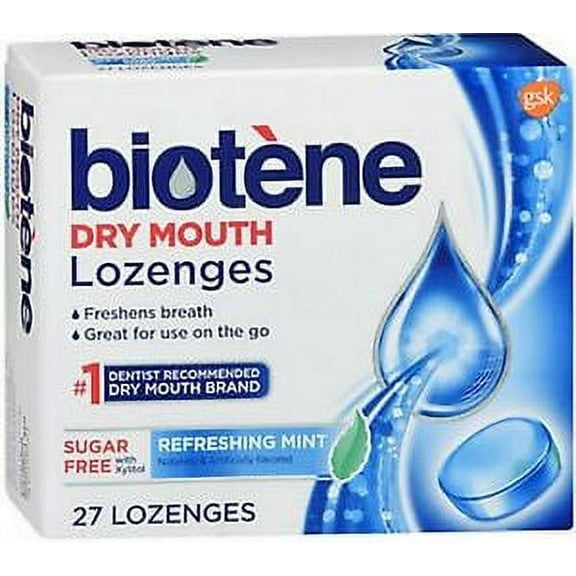 BIOTENE Dry Mouth LOZENGES Refreshing Mint SF w/ Xylitol 27ct GERIMED
