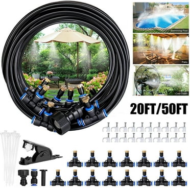 BIPOOBEE Misters for Outside Patio Outdoor 20FT Water Misting Cooling System Backyard Mist Hose Kit for Garde