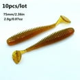 thumbnail image 1 of BIQIANWO 10pcs/Lot Soft Lures Silicone Worms Baits, Jigging Wobblers Fishing Lures, Artificial Swimbaits For Bass Carp Tackle, 1.97inch 2.36inch 7.1.97inch, 1 of 10