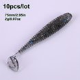 thumbnail image 1 of BIQIANWO 10pcs/Lot Soft Lures Silicone Worms Baits, Jigging Wobblers Fishing Lures, Artificial Swimbaits For Bass Carp Tackle, 1.97inch 2.36inch 7.1.97inch, 1 of 10