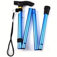 thumbnail image 1 of BIQIANWO 1pc Adjustable Height Folding Cane for the Elderly, Lightweight Aluminum Alloy Telescopic Climbing Stick, Portable Trekking Pole with Combination Lock, Ideal for Hiking and Mountaineering, Hi, 1 of 10