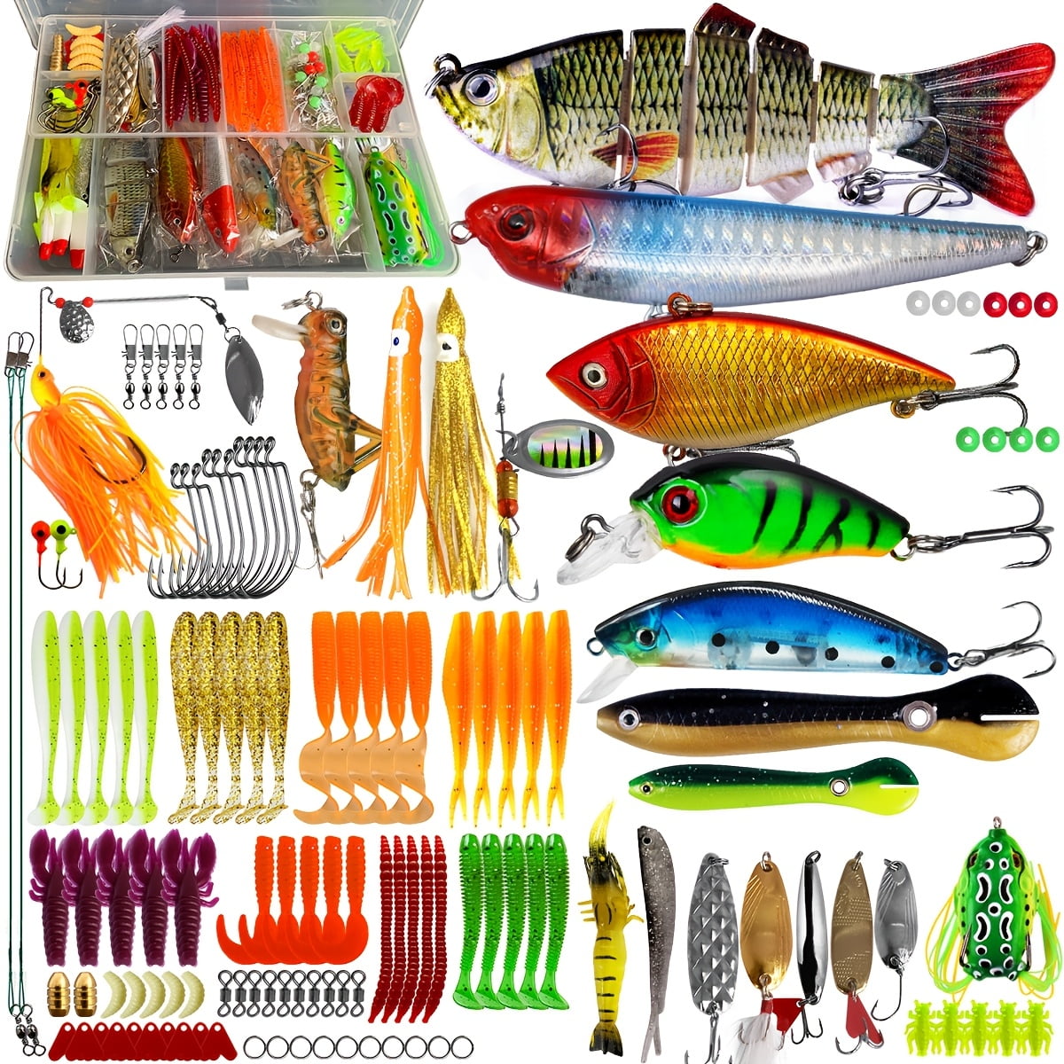BIQIANWO Fish Lure Set Full Swimming Layer Glitter Vib Fake Lure Light ...