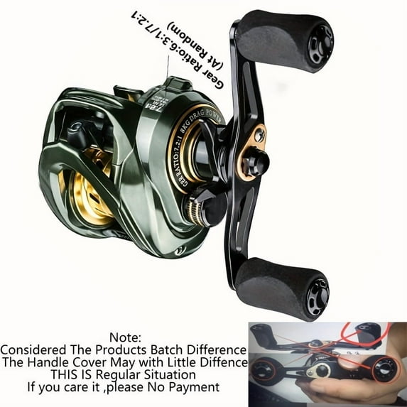 BIQIANWO Heavy Duty Baitcasting Fishing Reel - 20lb Max Drag, 7.2:1 Gear Ratio, Ultra-Durable Aluminum & Stainless Steel Construction for Saltwater & Freshwater Fishing, Green, Perfect for Big Fish &