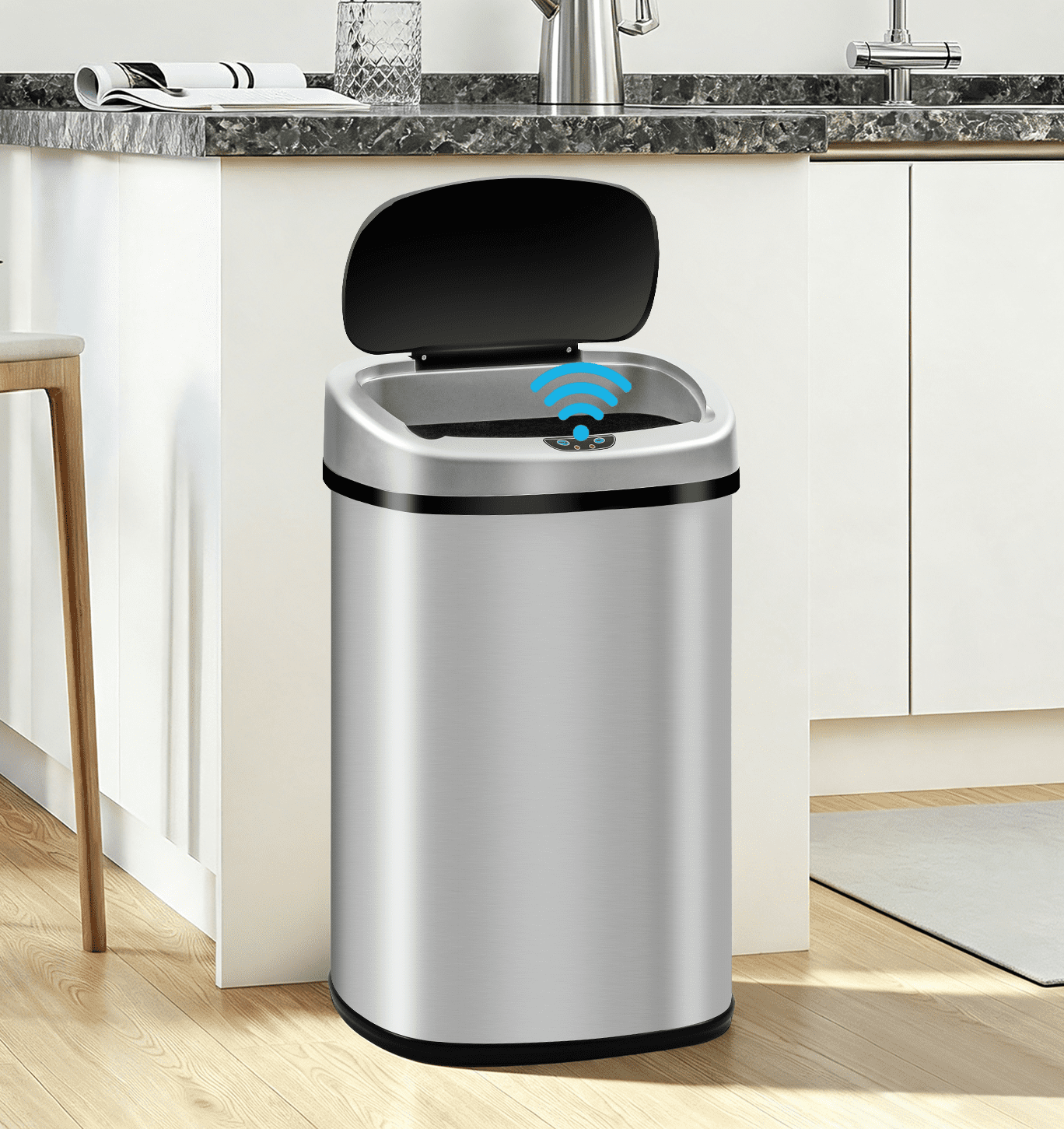 オリーブ　HUMANMADE STEEL TRASH CAN 即完売 simplehuman 60L/16G Semi-Round Kitchen Trash Can, Hands-Free, Soft