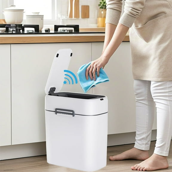 BIQWBIC 2.2 Gallon Automatic Sensor Trash Can,Bathroom Small Trash Can with Lid For Kitchen, Bathroom, Bedroom