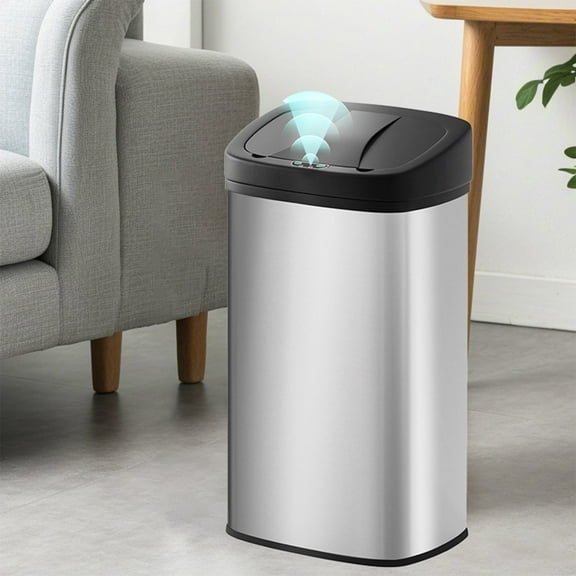 BIQWBIC 22 Gallon Automatic Touchless Trash Can, Stainless Steel Kitchen Garbage Bin with Sensor for Home & Office, Silver